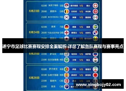 遂宁市足球比赛赛程安排全面解析 详尽了解各队赛程与赛事亮点